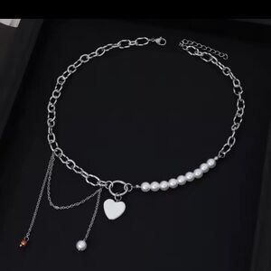 Kohl's Silver-Tone Pearl & Heart Charm Layered Necklace